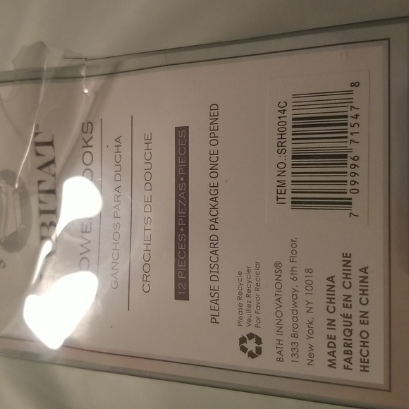 Bath Innovations Habitat Shower Hooks; 12 Pieces; Silver and Faux Crystals - Picture 3 of 6